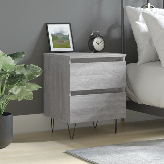 Berkfield Bedside Cabinet Grey Sonoma 40x35x50 cm Engineered Wood