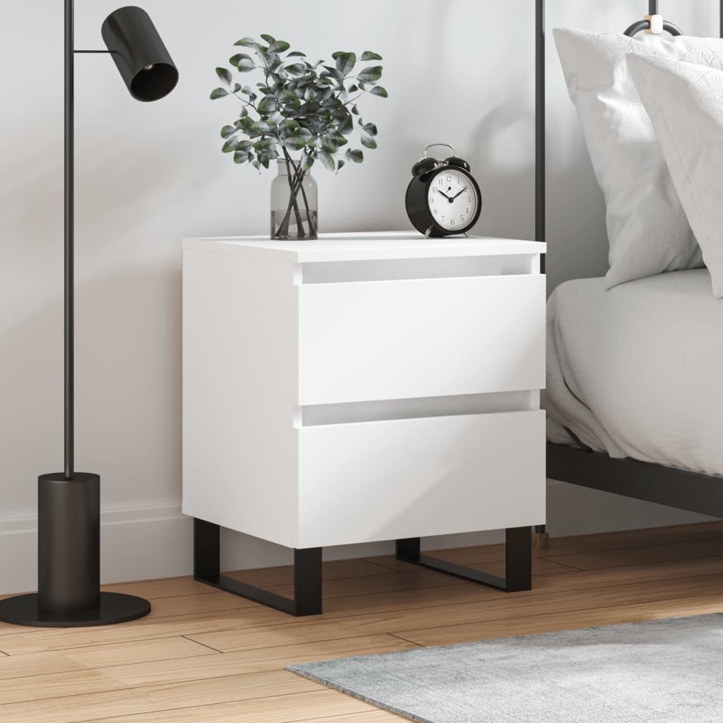 Berkfield Bedside Cabinet White 40x35x50 cm Engineered Wood