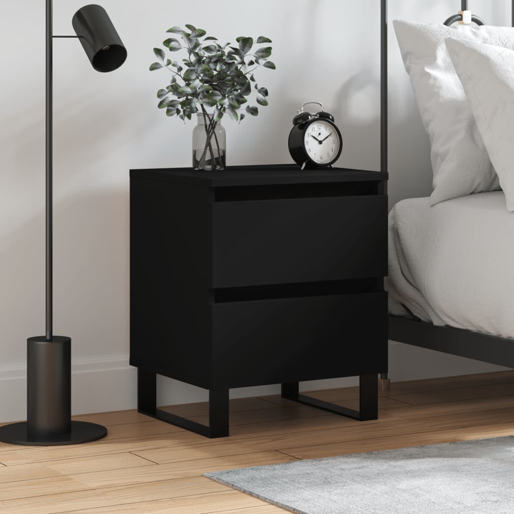 Berkfield Bedside Cabinet Black 40x35x50 cm Engineered Wood