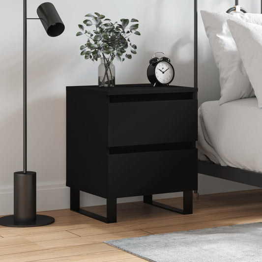 Berkfield Bedside Cabinet Black 40x35x50 cm Engineered Wood
