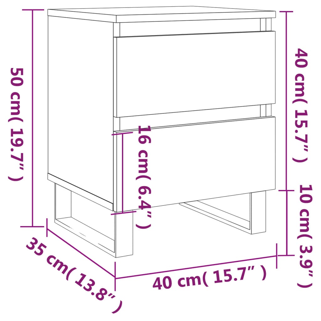 Berkfield Bedside Cabinet Sonoma Oak 40x35x50 cm Engineered Wood