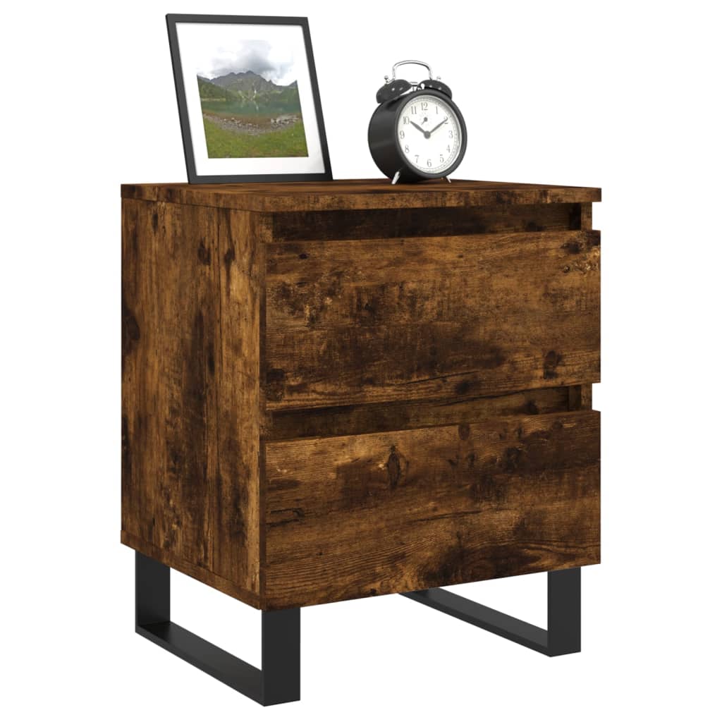 Berkfield Bedside Cabinet Smoked Oak 40x35x50 cm Engineered Wood
