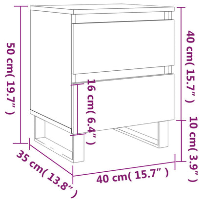 Berkfield Bedside Cabinet Smoked Oak 40x35x50 cm Engineered Wood