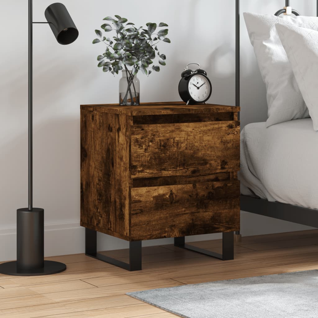 Berkfield Bedside Cabinet Smoked Oak 40x35x50 cm Engineered Wood