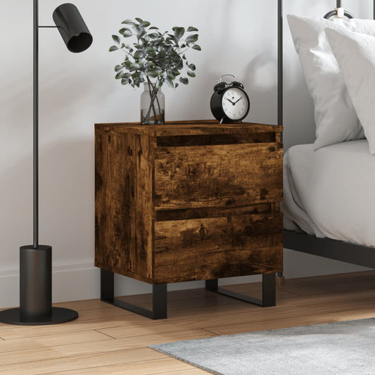 Berkfield Bedside Cabinet Smoked Oak 40x35x50 cm Engineered Wood