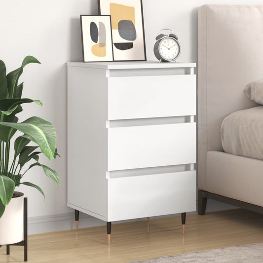 Berkfield Bedside Cabinet White 40x35x69 cm Engineered Wood