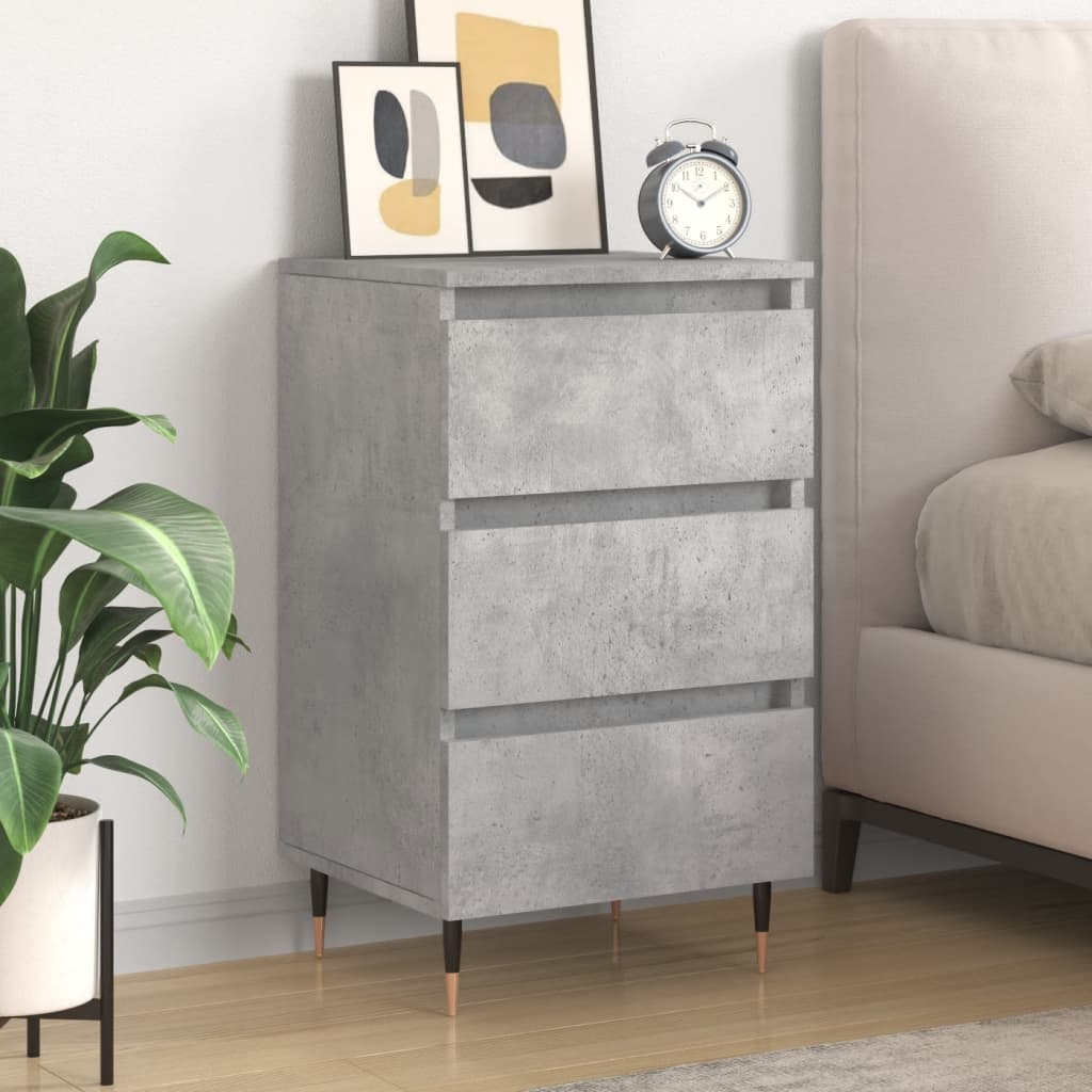 Berkfield Bedside Cabinet Concrete Grey 40x35x69 cm Engineered Wood