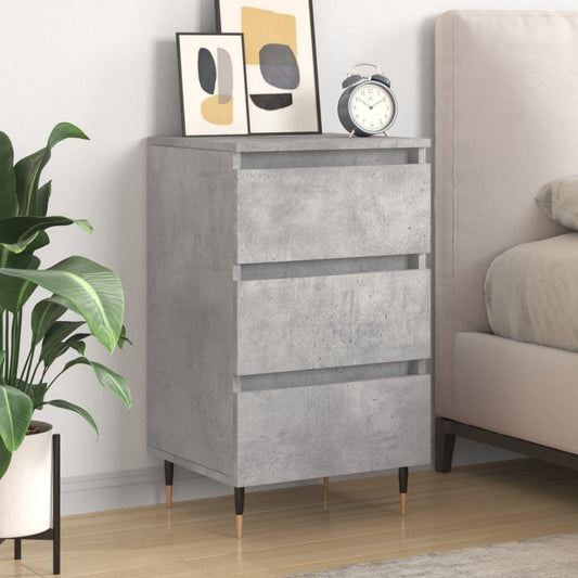 Berkfield Bedside Cabinet Concrete Grey 40x35x69 cm Engineered Wood
