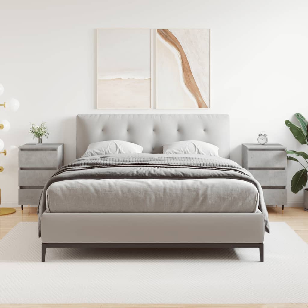 Berkfield Bedside Cabinets 2 pcs Concrete Grey 40x35x69 cm Engineered Wood