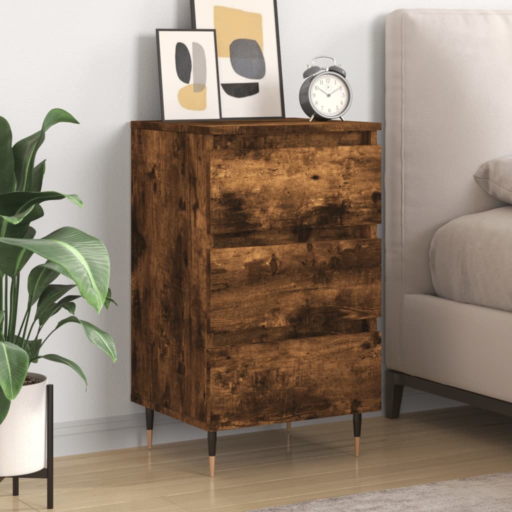 Berkfield Bedside Cabinet Smoked Oak 40x35x69 cm Engineered Wood