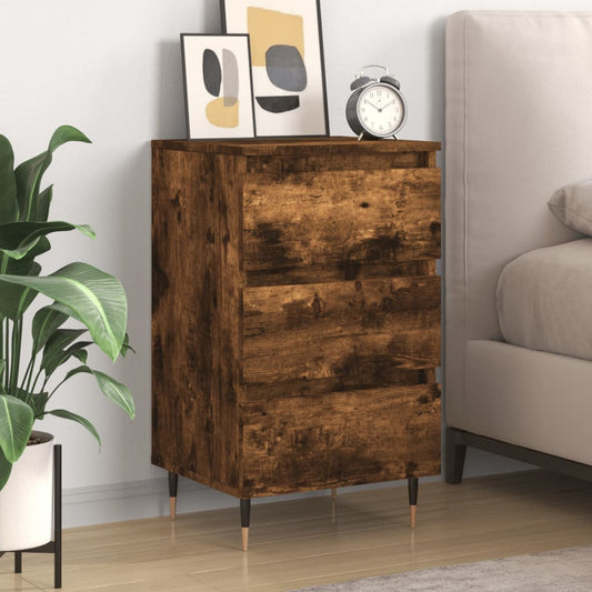Berkfield Bedside Cabinet Smoked Oak 40x35x69 cm Engineered Wood
