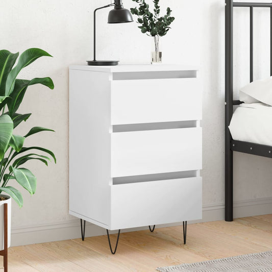Berkfield Bedside Cabinet White 40x35x69 cm Engineered Wood