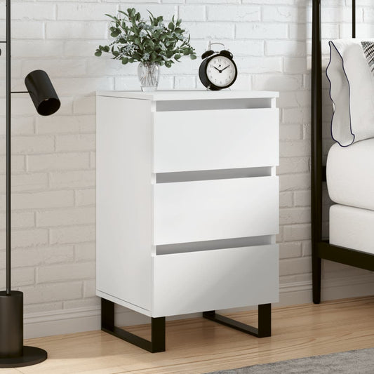 Berkfield Bedside Cabinet White 40x35x69 cm Engineered Wood