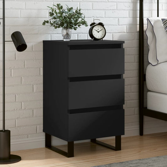 Berkfield Bedside Cabinet Black 40x35x69 cm Engineered Wood