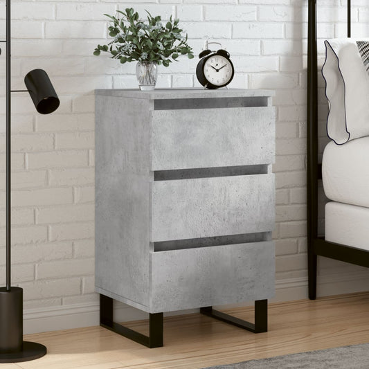 Berkfield Bedside Cabinet Concrete Grey 40x35x69 cm Engineered Wood