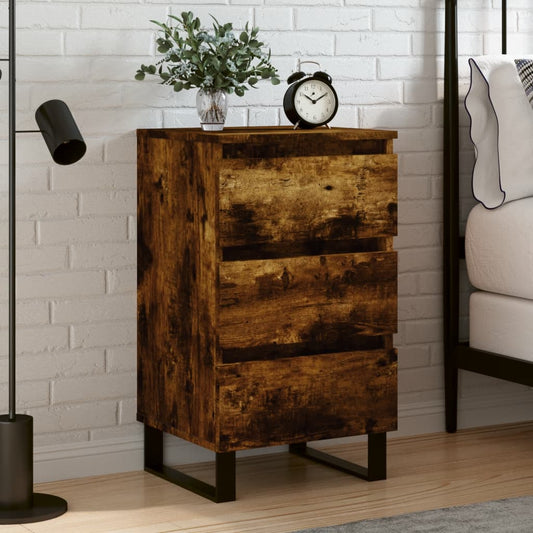 Berkfield Bedside Cabinet Smoked Oak 40x35x69 cm Engineered Wood