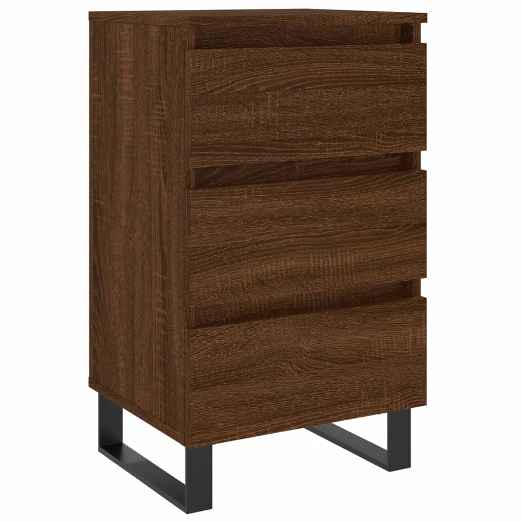 Berkfield Bedside Cabinet Brown Oak 40x35x69 cm Engineered Wood