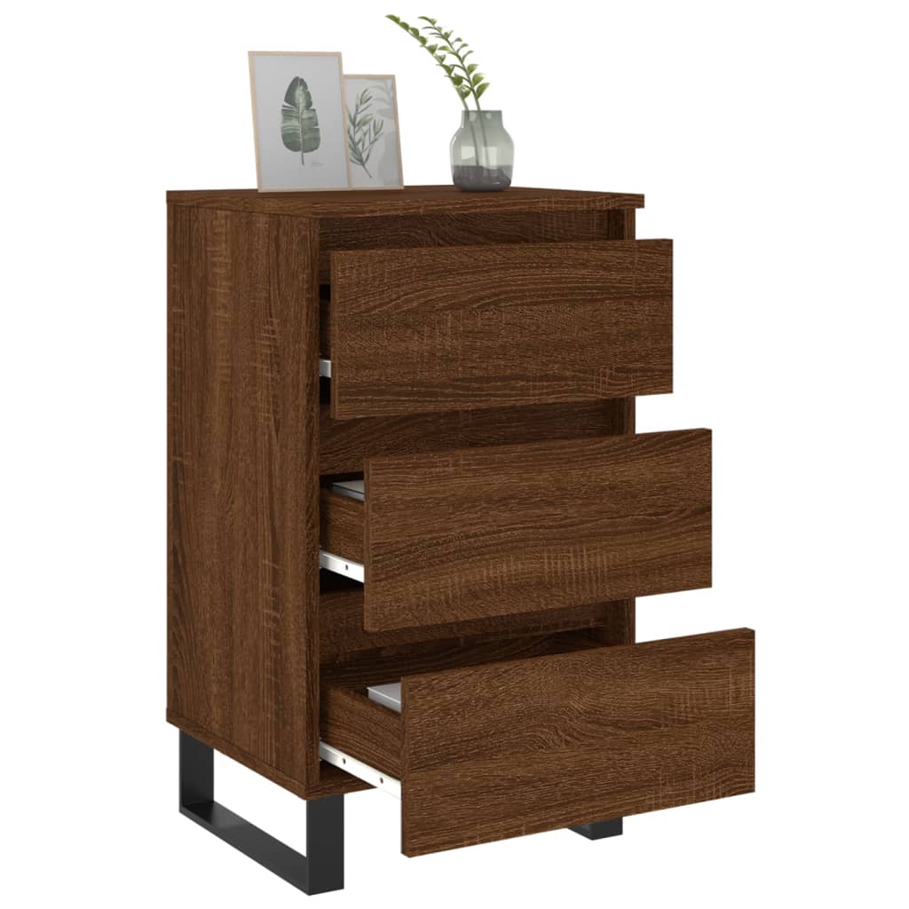 Berkfield Bedside Cabinet Brown Oak 40x35x69 cm Engineered Wood