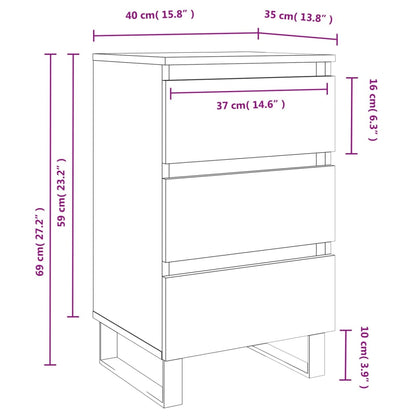 Berkfield Bedside Cabinet Brown Oak 40x35x69 cm Engineered Wood
