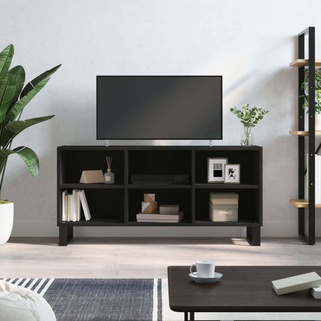 Berkfield TV Cabinet Black 103.5x30x50 cm Engineered Wood