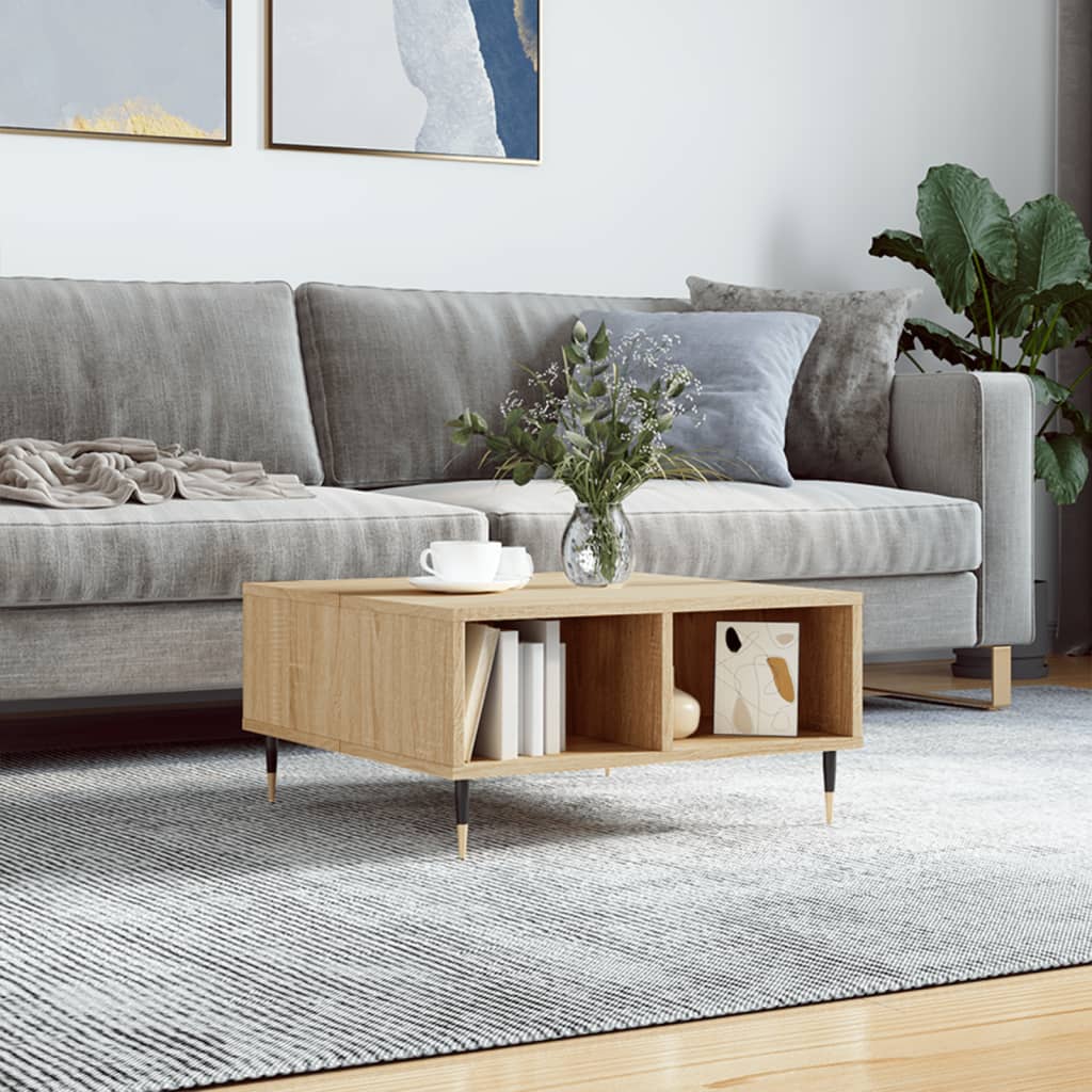 Berkfield Coffee Table Sonoma Oak 60x60x30 cm Engineered Wood