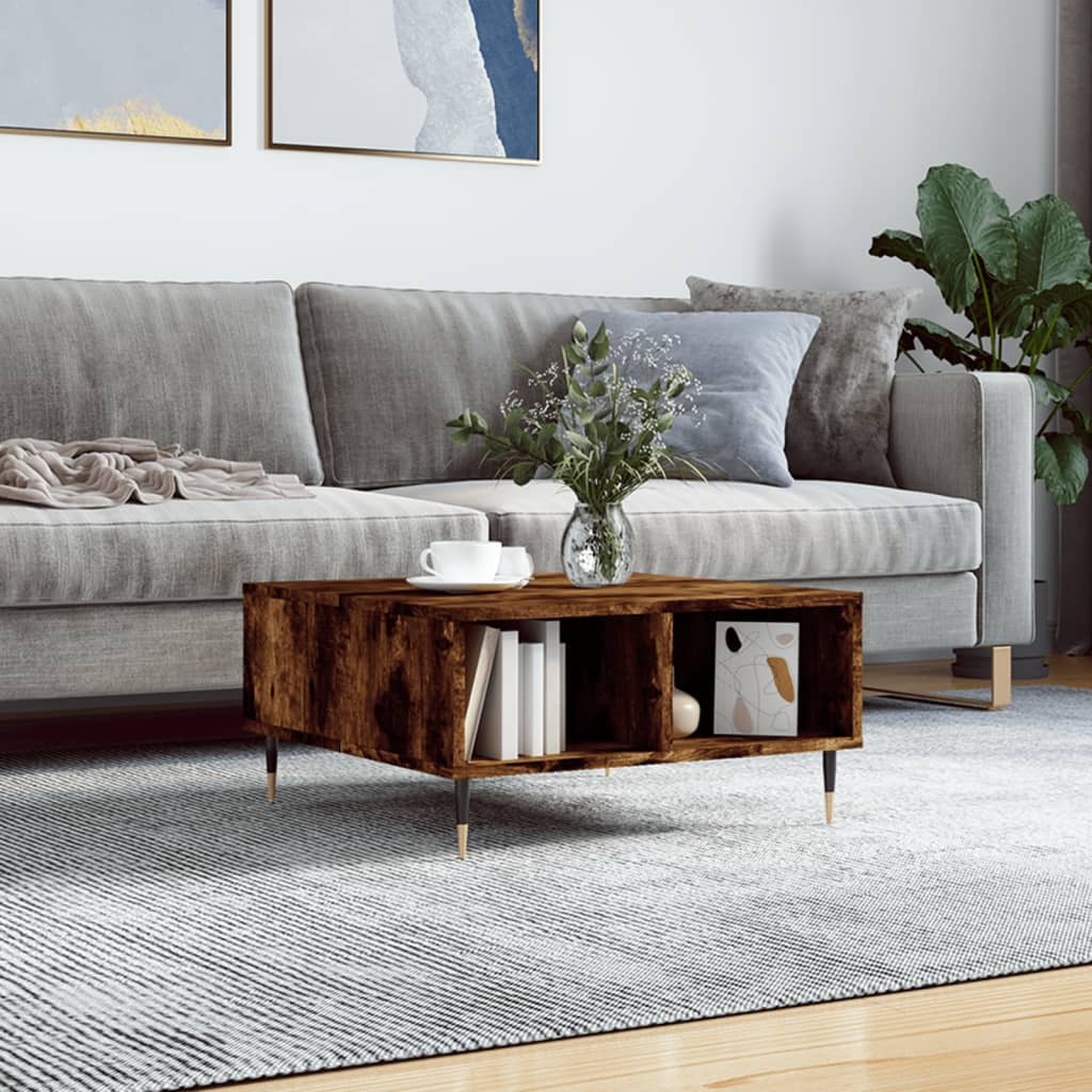 Berkfield Coffee Table Smoked Oak 60x60x30 cm Engineered Wood