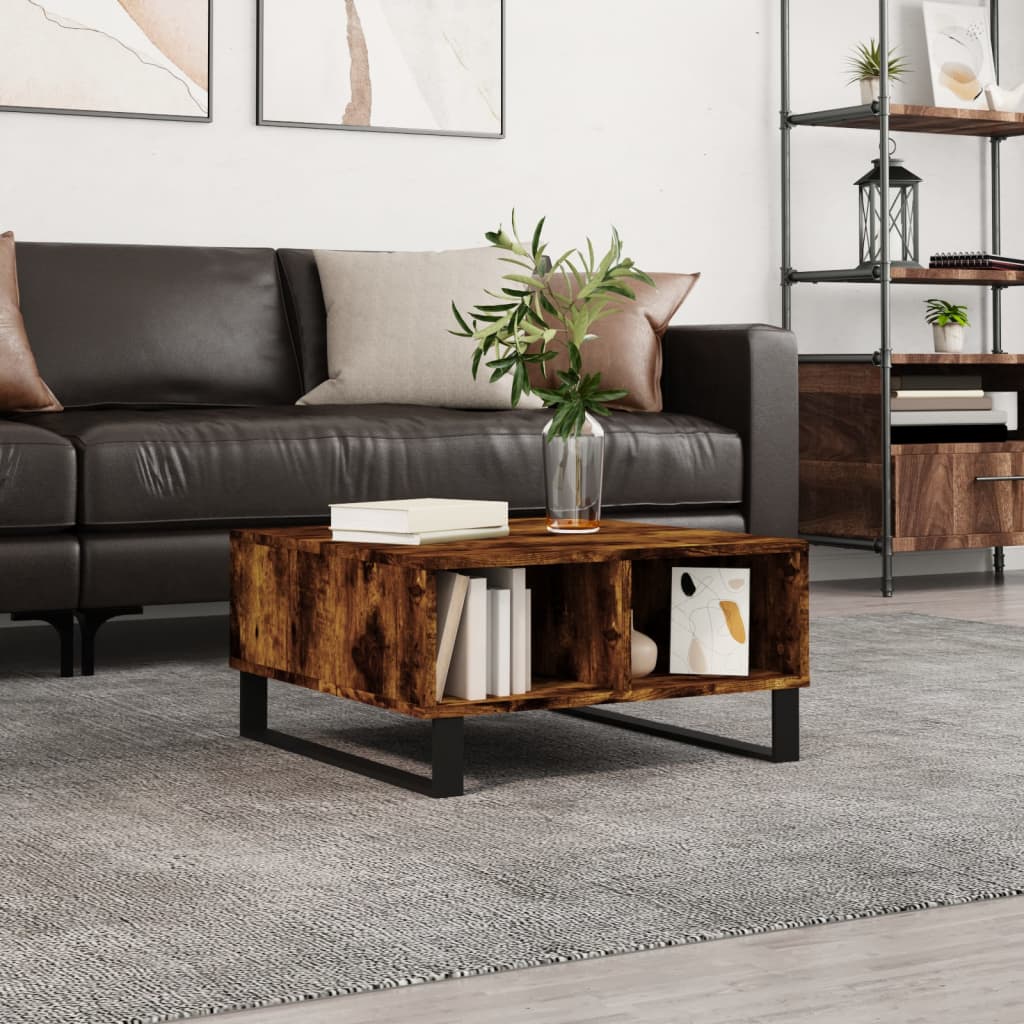 Berkfield Coffee Table Smoked Oak 60x60x30 cm Engineered Wood