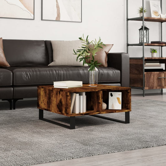 Berkfield Coffee Table Smoked Oak 60x60x30 cm Engineered Wood