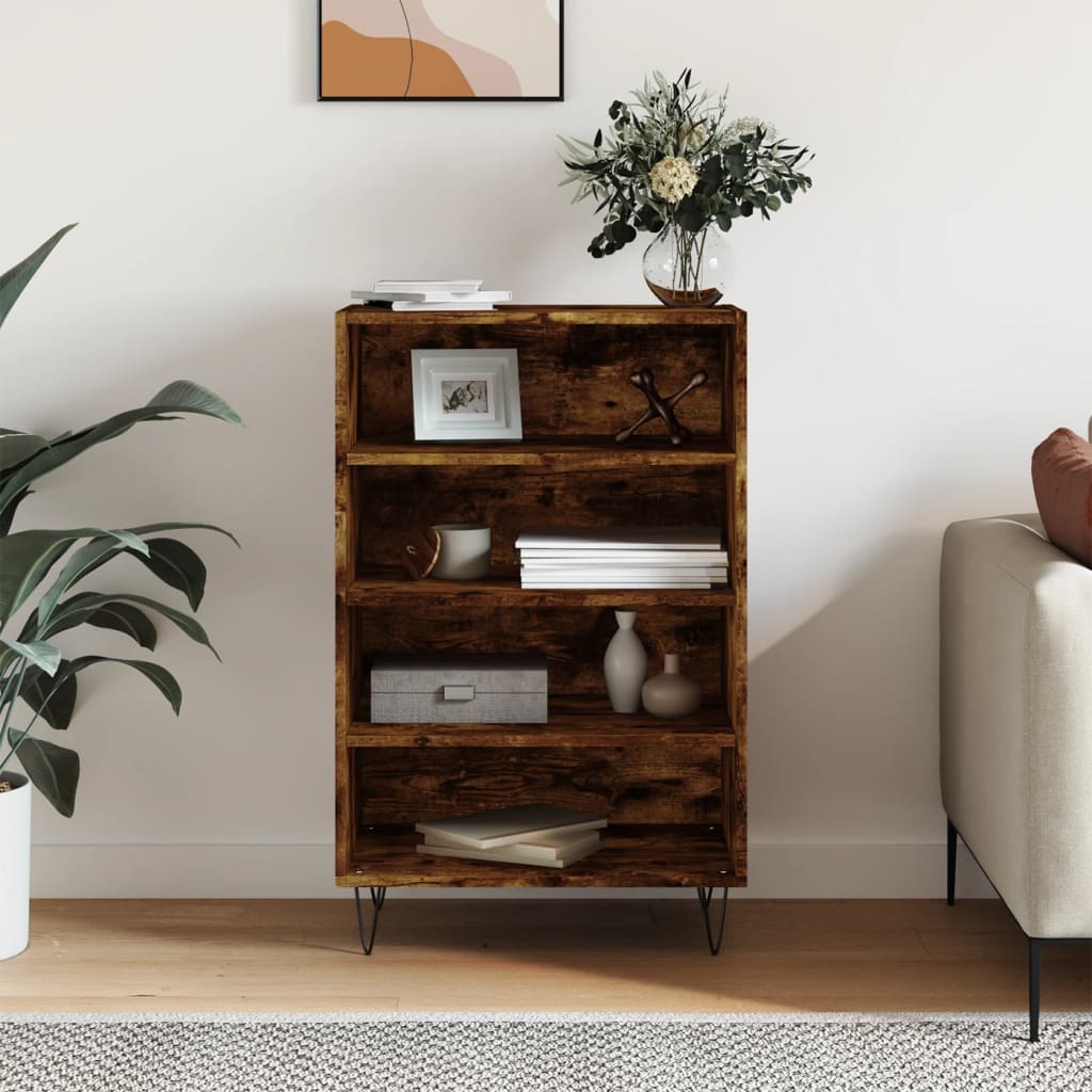 Berkfield Highboard Smoked Oak 57x35x90 cm Engineered Wood