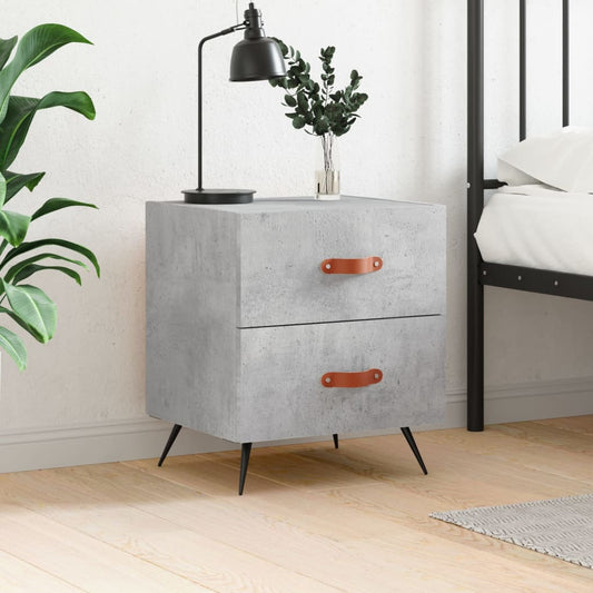Berkfield Bedside Cabinet Concrete Grey 40x35x47.5 cm Engineered Wood