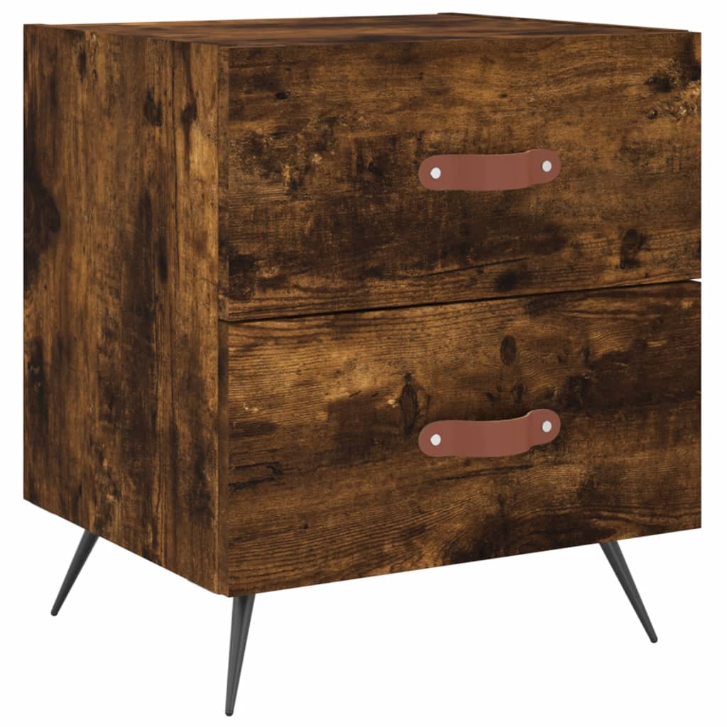 Berkfield Bedside Cabinet Smoked Oak 40x35x47.5 cm Engineered Wood