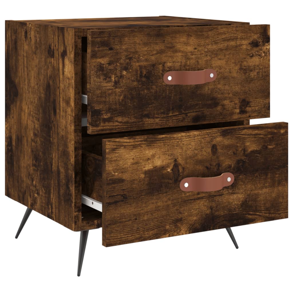 Berkfield Bedside Cabinet Smoked Oak 40x35x47.5 cm Engineered Wood