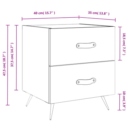 Berkfield Bedside Cabinet Smoked Oak 40x35x47.5 cm Engineered Wood