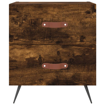 Berkfield Bedside Cabinet Smoked Oak 40x35x47.5 cm Engineered Wood