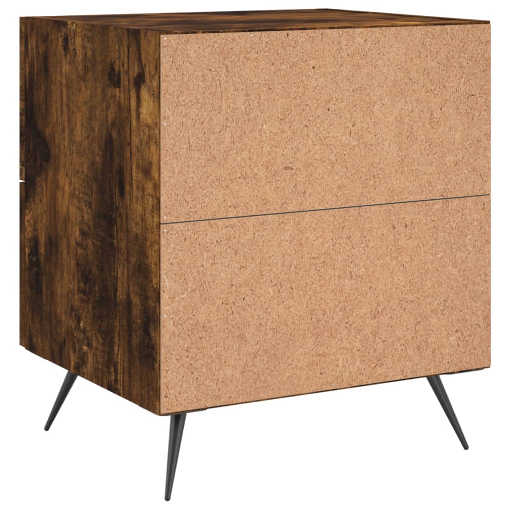 Berkfield Bedside Cabinet Smoked Oak 40x35x47.5 cm Engineered Wood