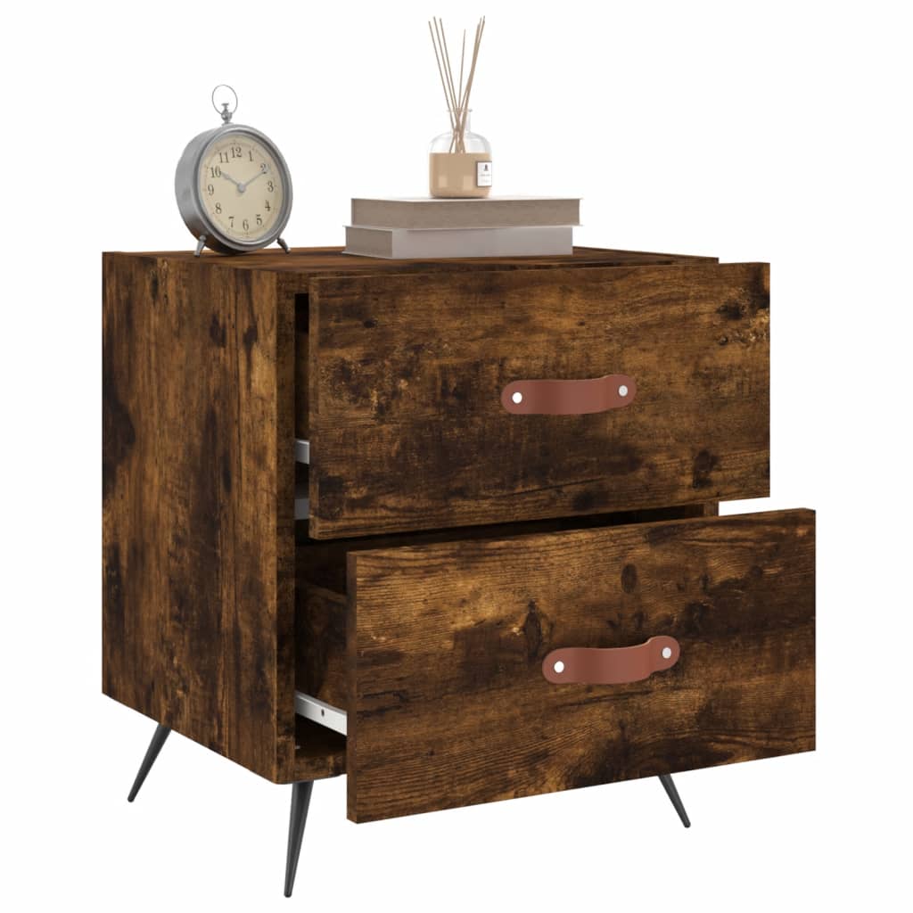 Berkfield Bedside Cabinet Smoked Oak 40x35x47.5 cm Engineered Wood