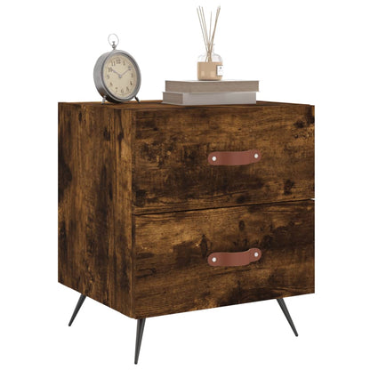 Berkfield Bedside Cabinet Smoked Oak 40x35x47.5 cm Engineered Wood