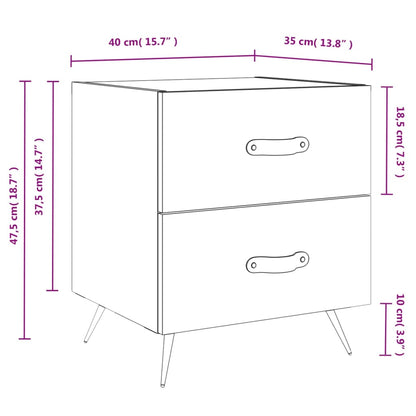 Berkfield Bedside Cabinet Grey Sonoma 40x35x47.5 cm Engineered Wood