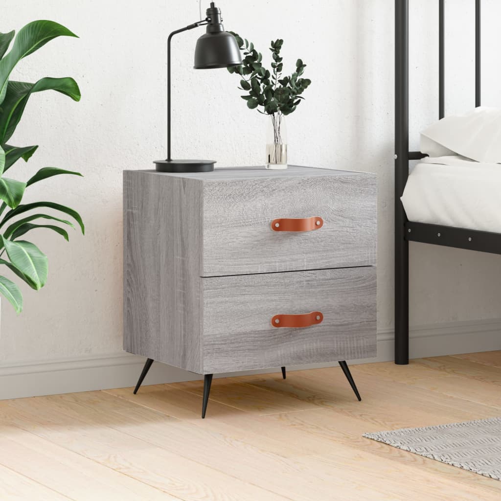 Berkfield Bedside Cabinet Grey Sonoma 40x35x47.5 cm Engineered Wood