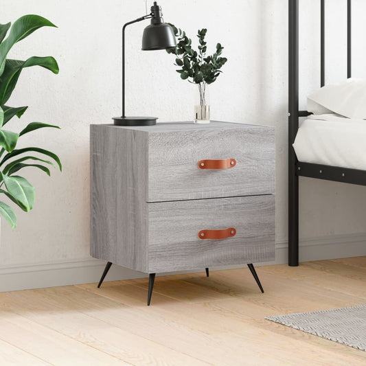 Berkfield Bedside Cabinet Grey Sonoma 40x35x47.5 cm Engineered Wood