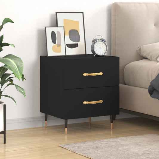 Berkfield Bedside Cabinet Black 40x35x47.5 cm Engineered Wood