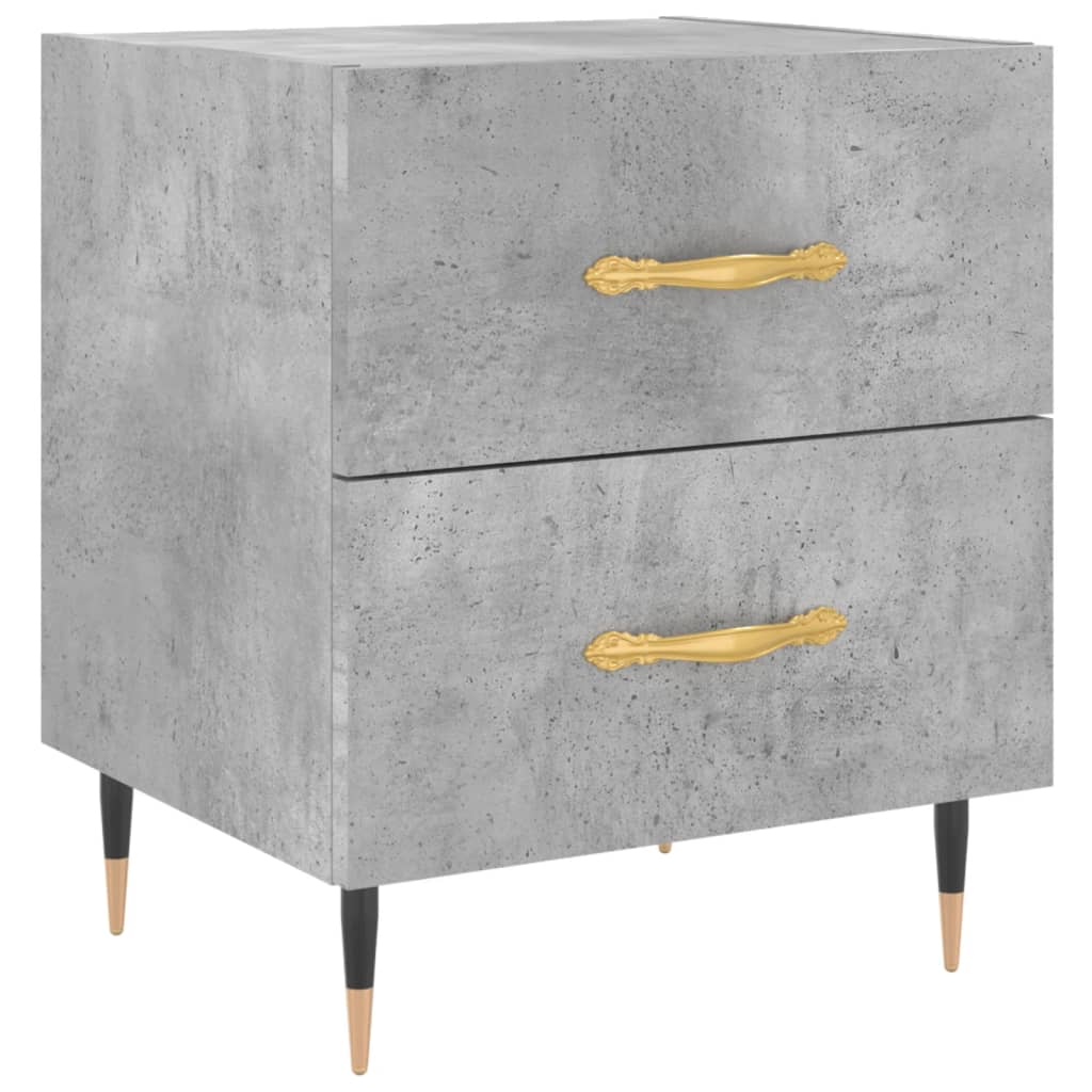 Berkfield Bedside Cabinet Concrete Grey 40x35x47.5 cm Engineered Wood
