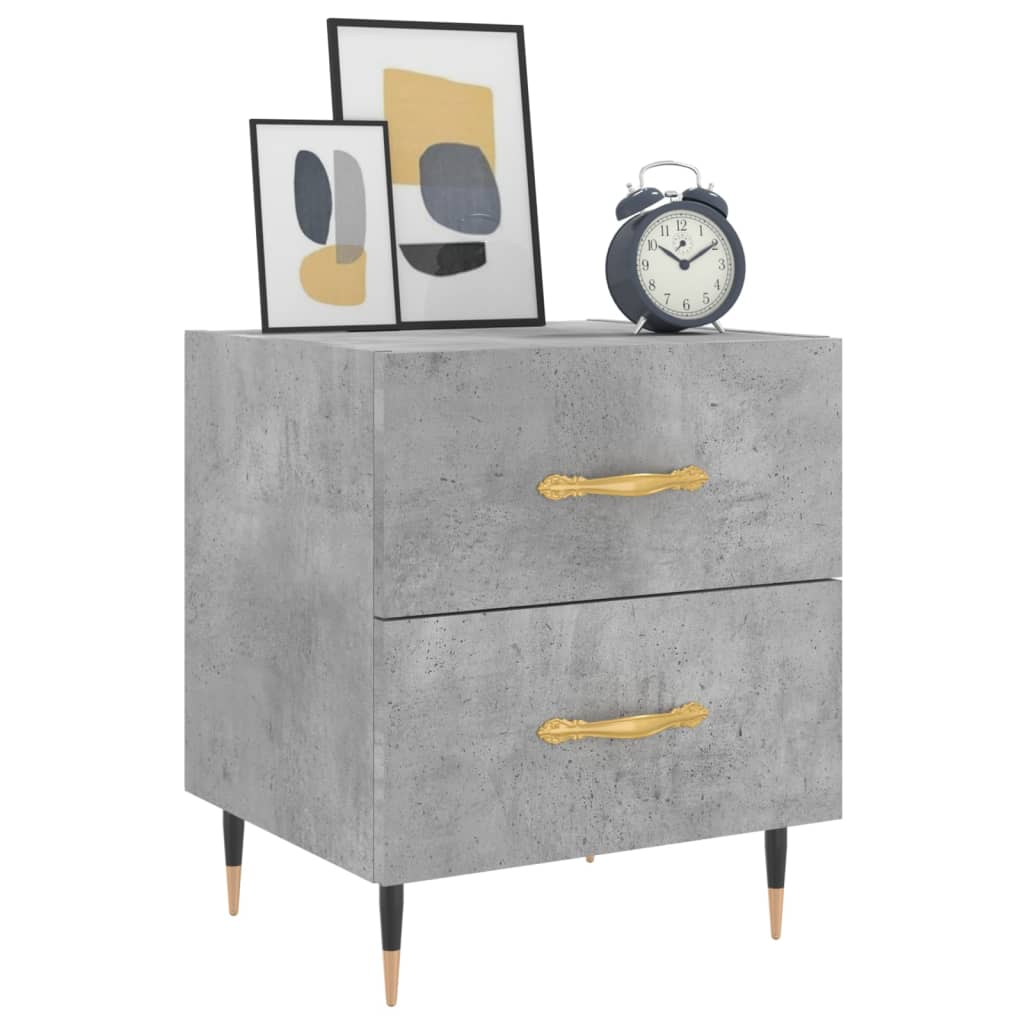 Berkfield Bedside Cabinet Concrete Grey 40x35x47.5 cm Engineered Wood