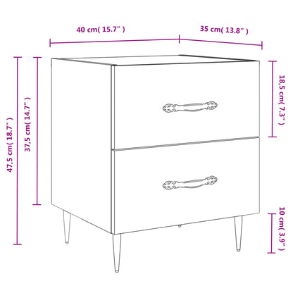 Berkfield Bedside Cabinet Concrete Grey 40x35x47.5 cm Engineered Wood