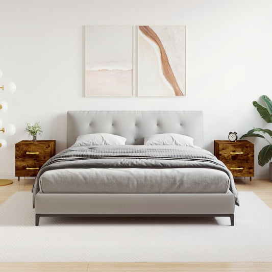 Berkfield Bedside Cabinets 2 pcs Smoked Oak 40x35x47.5 cm Engineered Wood