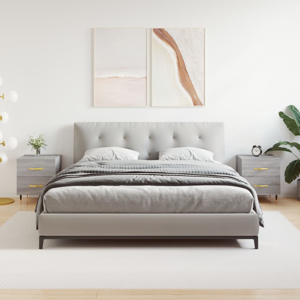 Berkfield Bedside Cabinets 2 pcs Grey Sonoma 40x35x47.5 cm Engineered Wood