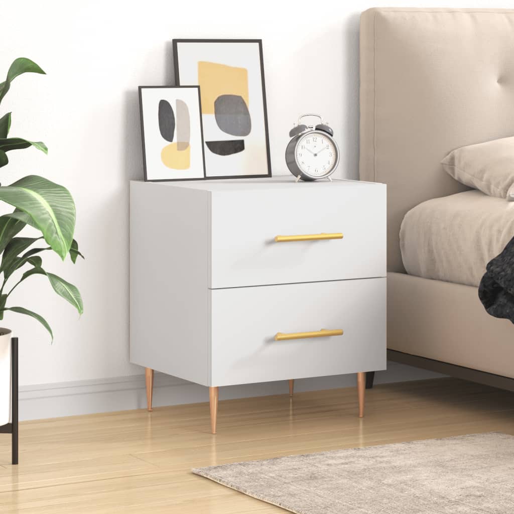 Berkfield Bedside Cabinet White 40x35x47.5 cm Engineered Wood