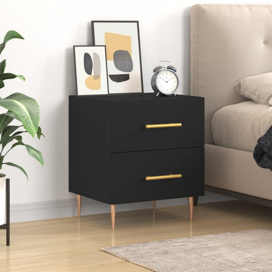Berkfield Bedside Cabinet Black 40x35x47.5 cm Engineered Wood