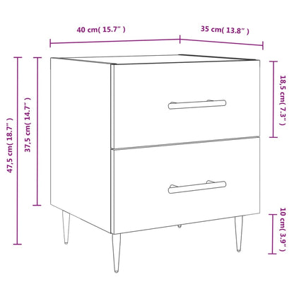 Berkfield Bedside Cabinet High Gloss White 40x35x47.5 cm Engineered Wood