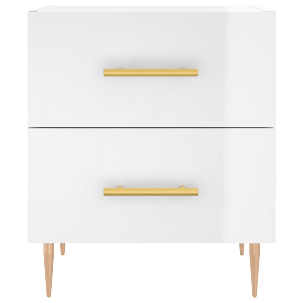 Berkfield Bedside Cabinet High Gloss White 40x35x47.5 cm Engineered Wood